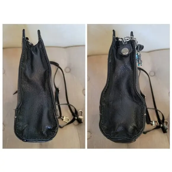 THE SAK Iris Purse Black Leather 3-Way Demi Clutch Adjustable Crossbody Bag - Picture 7 of 12